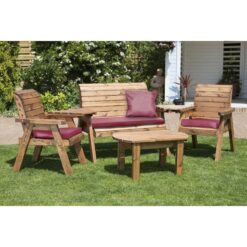 Charles Taylor - Four Seater Multi Set with Cushions - W310 x D150 x H98 - Fully Assembled - Burgundy