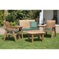 Charles Taylor - Four Seater Multi Set with Cushions - W310 x D150 x H98 - Fully Assembled - Green