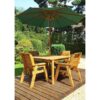 Charles Taylor - Four Seater Square Table Set with Cushions - W230 x D230 x H98 - Fully Assembled - Green