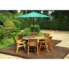 Charles Taylor - Six Seater Circular Table Set with Cushions - W280 x D280 x H98 - Fully Assembled - Green