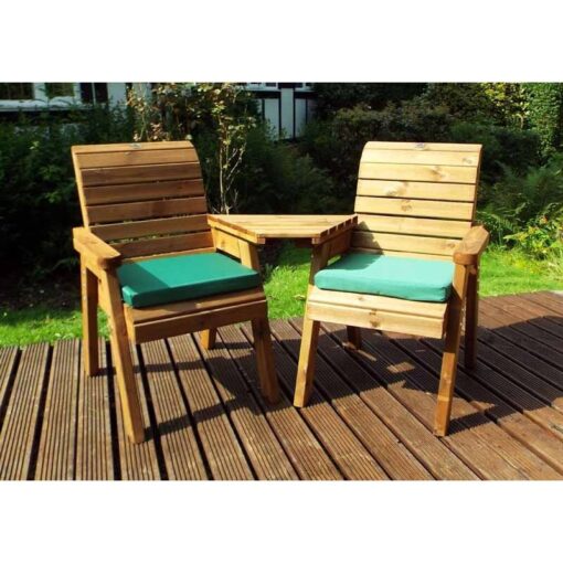 Charles Taylor - Twin Companion Set Angled with Cushions - W180 x D90 x H98 - Fully Assembled - Green