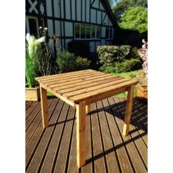 Charles Taylor - Two Seater Square Table Quality Wooden Garden Furniture - W100 x D100 x H80 - Fully Assembled