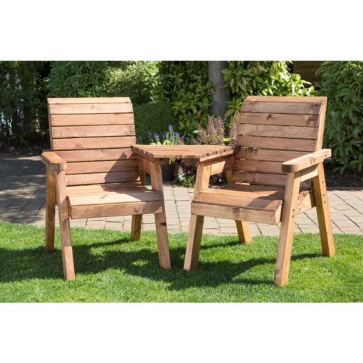 Charles Taylor - Wooden Companion Angled Garden 2 Seater Chair fp