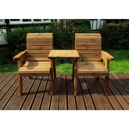 Charles Taylor - Wooden Companion Straight Garden 2 Seater Chair fp