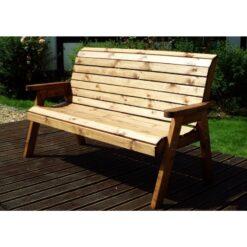 Charles Taylor - Wooden Garden 3 Seater Bench Seat Armchair