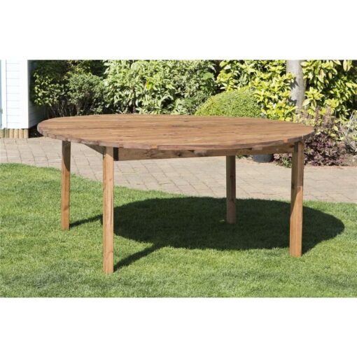 Charles Taylor - Wooden Large Round Garden Dining Table 8 Seater