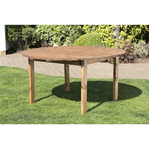 Charles Taylor - Wooden Medium Round Garden Dining Table 6 Seater