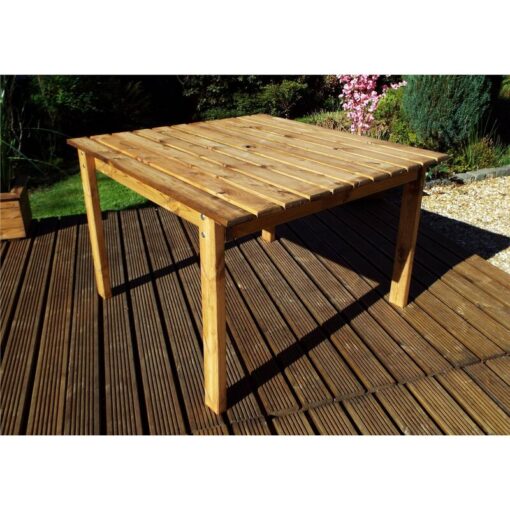 Charles Taylor - Wooden Medium Square Garden Dining Table 6 Seater