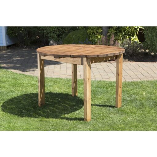 Charles Taylor - Wooden Small Round Garden Dining Table 4 Seater