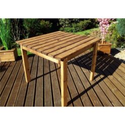 Charles Taylor - Wooden Small Square Garden Dining Table 4 Seater