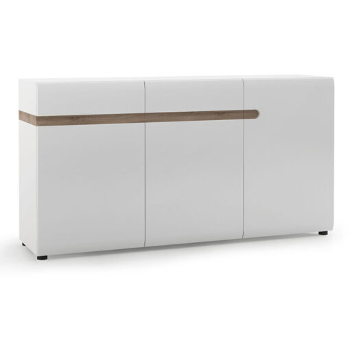 Chelsea 2 Drawer 3 door sideboard in White with Oak Trim