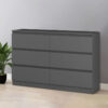 Chest of Drawers Storage Bedroom Furniture Cabinet 6 Drawer Dark Grey 120x30x77cm - NRG