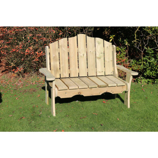 Churnet Valley - Alton Manor Wooden Bench Garden Seat - L70 x W150 x H100 cm - Fully Assembled