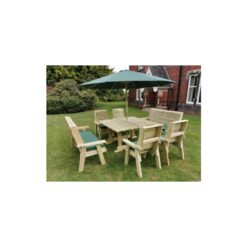 Churnet Valley - Ergo Wooden Garden 8 Seater Square Set 4Xc 2Xb