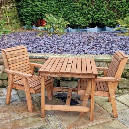 Churnet Valley - Valley 2 Seat Bistro Set 2XC Table - Timber - L99 x W190 x H95 cm - Garden Furniture - Minimal Assembly Required