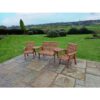 Churnet Valley - Valley 4 Seat Set 1X2B 2XC Angled Tray - Timber - L100 x W310 x H95 cm - Garden Furniture - Fully Assembled