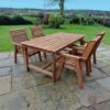 Churnet Valley - Valley 4 Seat Set 4XC Table - Timber - L220 x W330 x H95 cm - Garden Furniture - Minimal Assembly Required