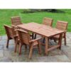 Churnet Valley - Valley 5 Seat Set 5XC Table - Timber - L220 x W230 x H95 cm - Garden Furniture - Minimal Assembly Required