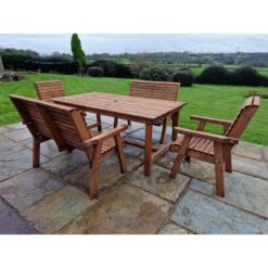 Churnet Valley - Valley 6 Seater Set 2XC 2XB - Timber - L220 x W330 x H95 cm - Garden Furniture - Minimal Assembly Required