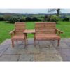 Churnet Valley - Valley Wooden Trio Set Straight Garden Chairs