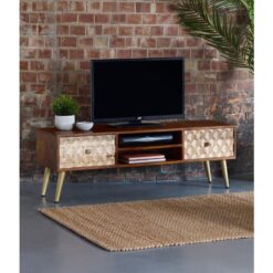 Cnc Retro Large Plasma tv Unit - Two-Tone