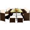 Comfy Living - 13 Piece Rattan Garden Furniture Set in Golden Brown