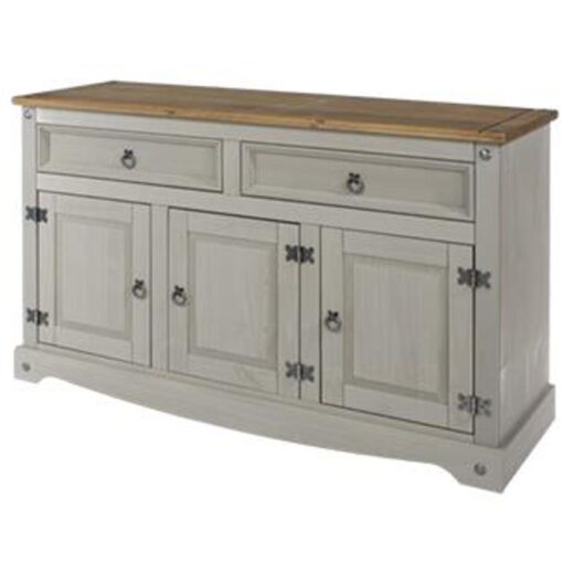 Core Products - Medium Sideboard - Pine - 132 x 43 x 80.6 cm - Grey Wax/Antique Waxed Pine