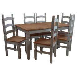 Corona Grey Wax 5'0' Dining Table & 4 Chairs