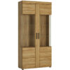 Cortina Tall Wide 2 Door Glazed Display Cabinet in Grandson Oak