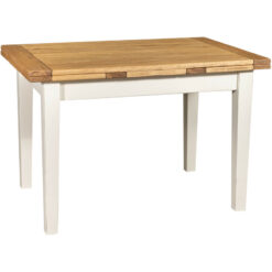 Country style solid lime woiod antiqued white frame top natural finish extending table. Made in Italy