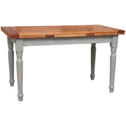 Country style solid lime wood antiqued grey finish extensible table. Made in Italy