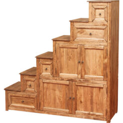 Country-style solid lime wood, natural finish drawer unit storage furniture. - d Made in Italy