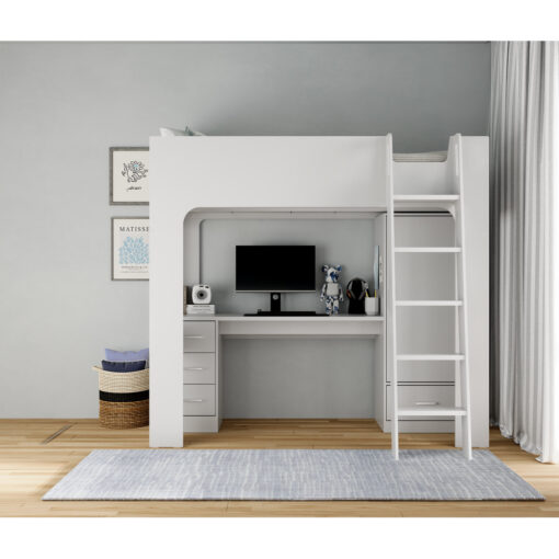 Creline Kids Single (3') Loft Bed with Drawers