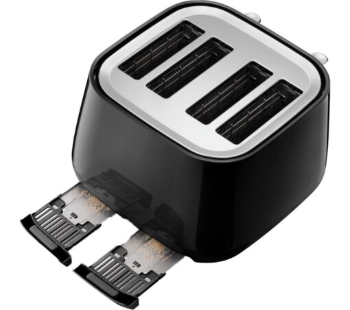 DELONGHI Eclettica CTY4003.BK 4-Slice Toaster - Black, Black