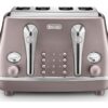 DELONGHI Icona Metallics CTOT4003.PK 4-Slice Toaster - Violet, Purple