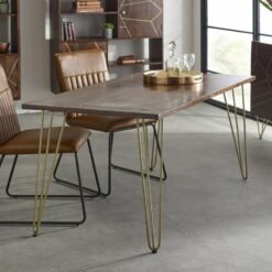 Dallas Dark Mango Wooden Rectangular Dining Table Set With 4 Chairs