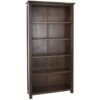 Dark Wood Tall Pine Bookcase 5 Book Shelves Solid Wood Living Room Office - Brown