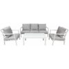 Dellonda Kyoto 4-Piece Aluminium Outdoor Sofa Arm Chair Coffee TableDG52 - Sealey