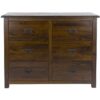 Denver - Chest of 6 Drawers Solid Wooden Pine Bedroom Furniture Clothing Storage Unit - Brown