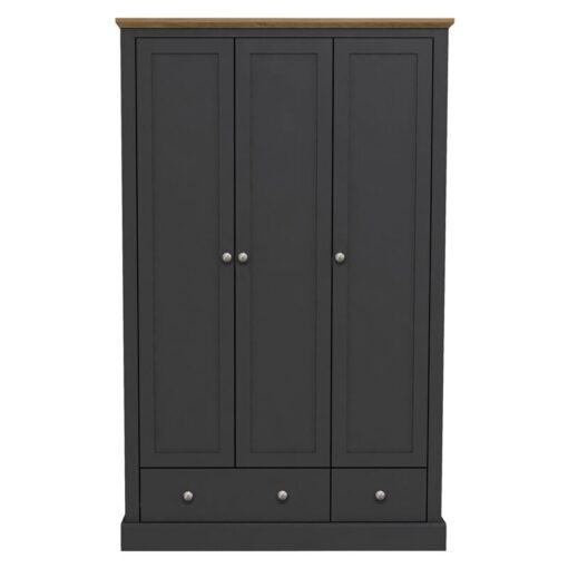 Devon 3 Door 2 Drawer Wardrobe Charcoal