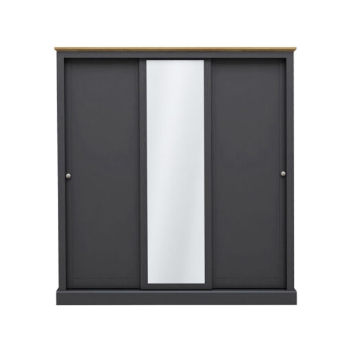 Devon 3 Door Sliding Wardrobe Charcoal