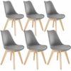 Dining Chairs Frederikke Set of 6 - padded, ergonomic shape - grey