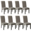 Dining Chairs Set of 8 - ergonomic, high backrest, padded faux leather - dining room chairs, kitchen chairs, dining table chairs - gray marbled