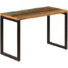 Dining Table 115x55x76 cm Solid Reclaimed Wood and Steel Vidaxl Brown