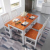 Dining Table with 4 Chairs, Solid Pine Wood Dining Room Set, Nature Living Room Kitchen Furniture Honey - Elegant