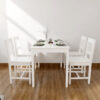 Dining Table with 4 Chairs, Solid Pine Wood Dining Room set of 4 seats, Nature White Living Room/Kitchen Furniture - Elegant