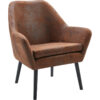 Divano Accent Chair, Modern Armchair in Brown with Padding & Solid Wooden Legs, Seating for the Home, Living Room, Bedroom or Lounge - Brown