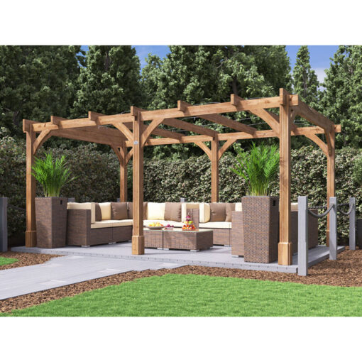 Dunster House Ltd. - Dunster House Wooden Pergola Garden Plant Frame Furniture Kit Leviathan 5m x 3m