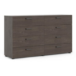 Ebuy24 - Dallas Double dresser 8 drawers Rovere Gessato Dark Oak - brown