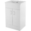 Eden Floor Standing 2-Door Vanity Unit with Basin-2 500mm Wide - Gloss White - Nuie